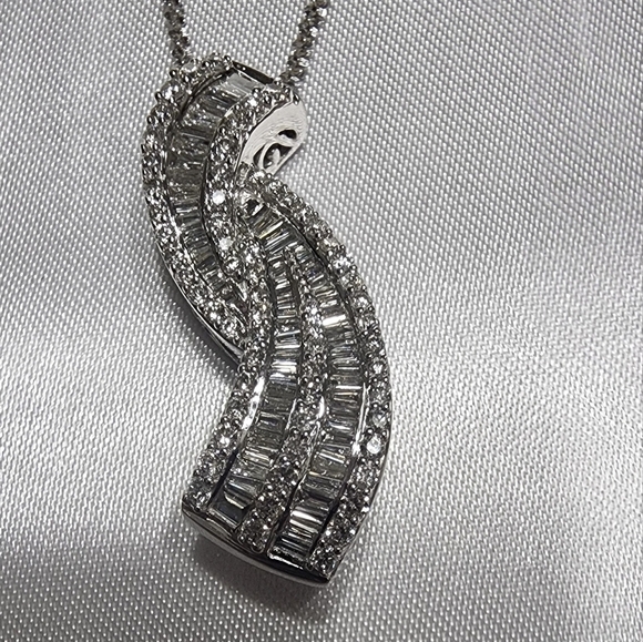 14K White Gold .98CTTW Diamond Baguette - Picture 2 of 14